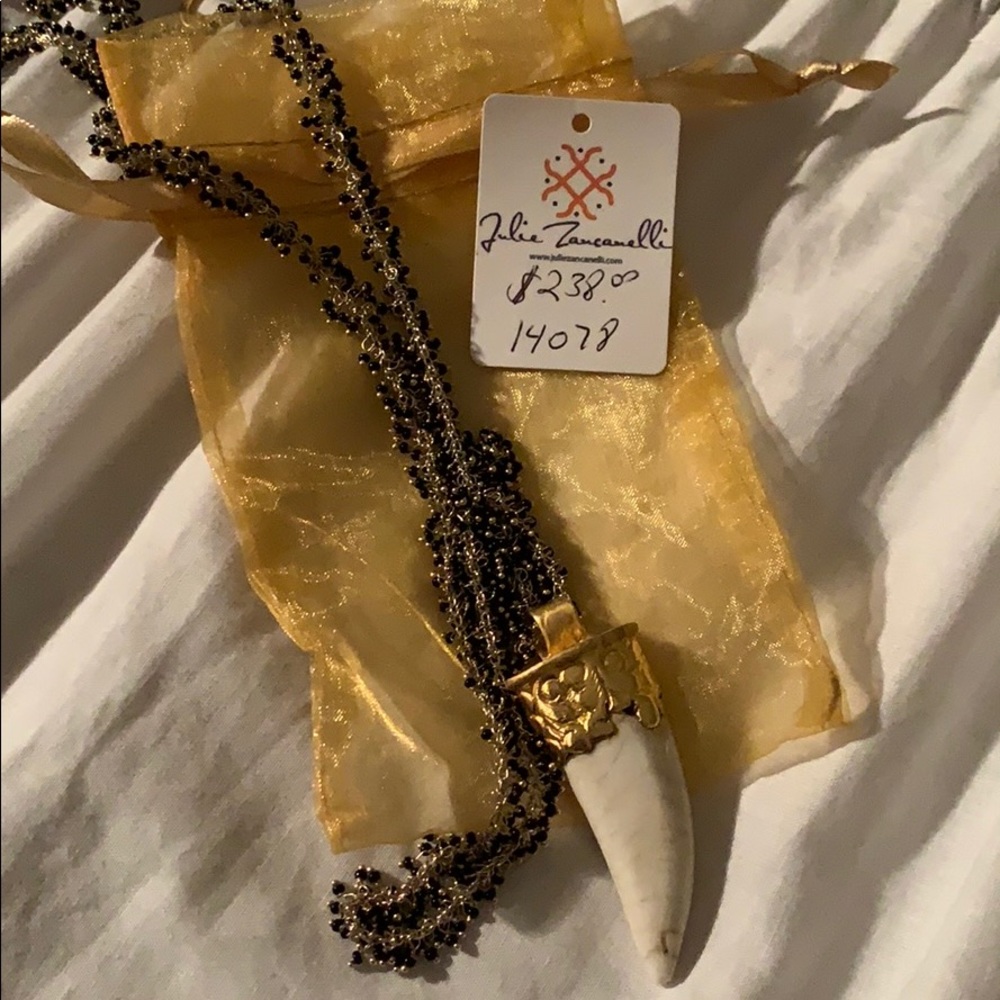 Ivory and black onyx necklace